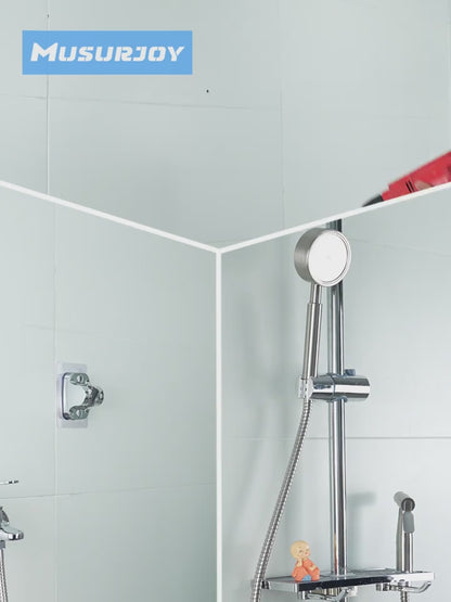 Support de pommeau de douche réglable avec ventouse – fixation murale sans perçage, plastique ABS, gris