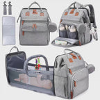 GROVY Eltern-Rucksack | Multifunktionale Wickeltasche mit vielen Fächern, leicht & geräumig