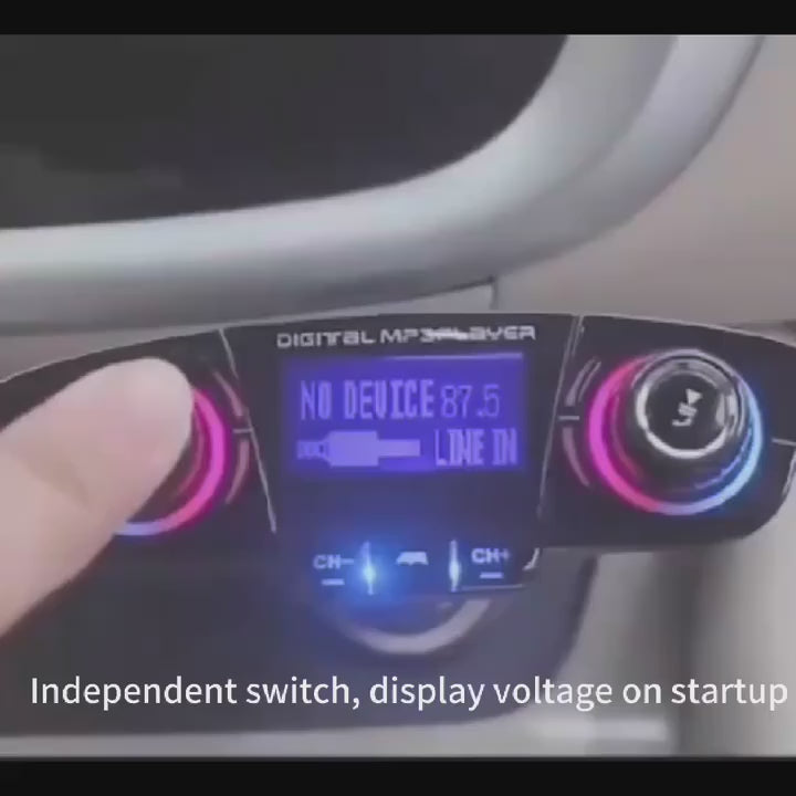 Émetteur FM Bluetooth pour voiture avec chargeur USB - Appels mains libres et lecteur MP3 pour véhicules