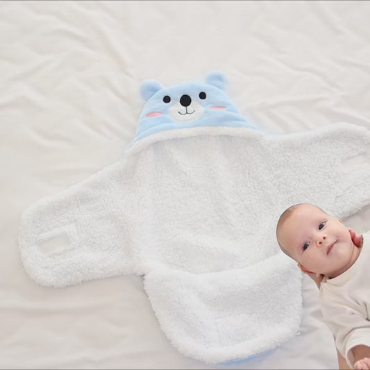 Weiche Babyschlafsäcke, warm, für Herbst und Winter, Wickeldecken für Neugeborene, Cartoon-Kokon für Babys, Flanell-Babyschlafsack, 0–9 Monate