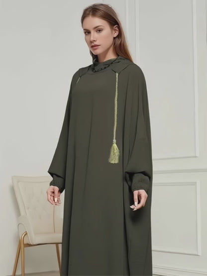 Hijab Khimar en fibre glacée grande taille – Infroissable, léger et ample | Foulard à capuche pour femme | Printemps Été Automne
