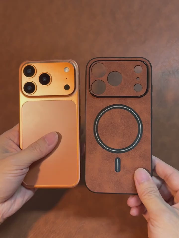 Luxus Leder Handyhülle – Retro Business, MagSafe, für iPhone 11–17 Pro Max & Air