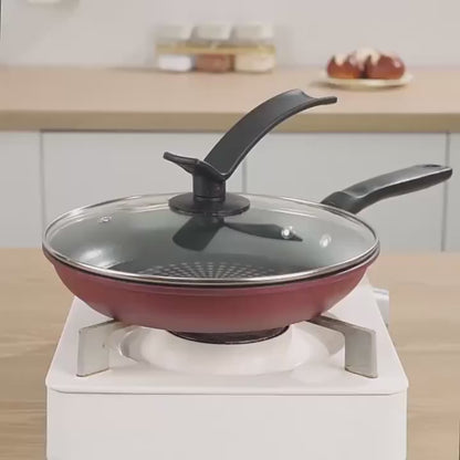 Gusseiserne Pfanne – schwere Antihaft-Bratpfanne mit gleichmäßiger Hitzeverteilung, für Gas, Elektro, Induktion – ideal zum Braten, Backen & Rösten