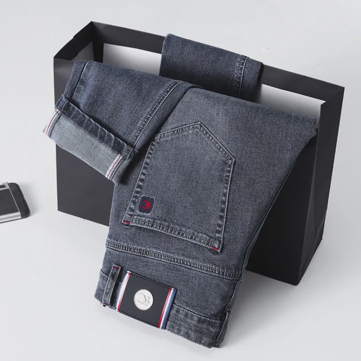 Herren Business-Jeans mit geradem Schnitt und Stretch-Komfort – Farbe Blau